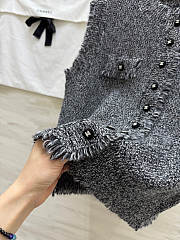 Colestore Chanel Tweed-style Knit Vest Dark Grey - 4