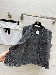 Colestore Chanel Tweed-style Knit Vest Dark Grey - 2