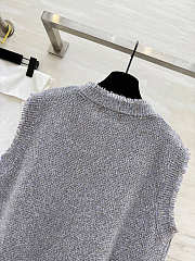 Colestore Chanel Tweed-style Knit Vest Light Grey - 2