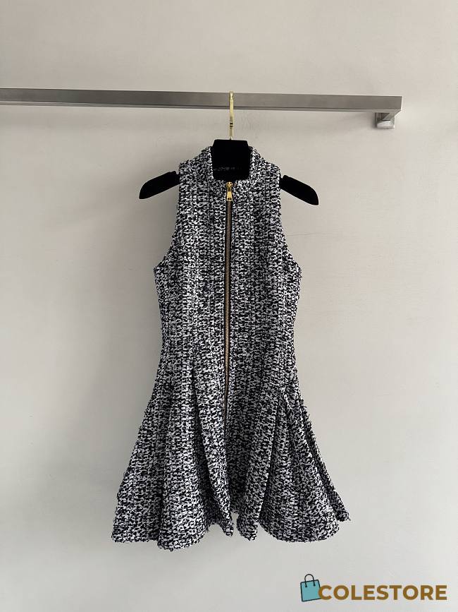 Colestore Balmain Sleeveless Flared Tweed Dress - 1
