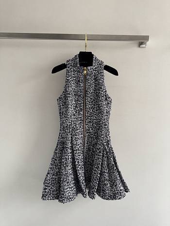 Colestore Balmain Sleeveless Flared Tweed Dress