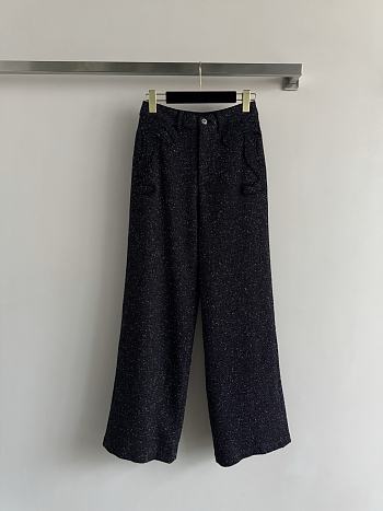 Colestore Chanel Trousers Glittered Tweed, Black 