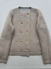 Colestore Louis Vuitton Double-Breasted Mahina Knit Cardigan Beige - 5
