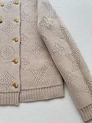 Colestore Louis Vuitton Double-Breasted Mahina Knit Cardigan Beige - 3
