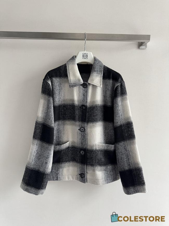 Colestore Loewe Plaid Shirt Jacket Wool Blend Fabric - 1