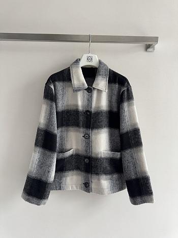 Colestore Loewe Plaid Shirt Jacket Wool Blend Fabric