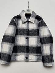 Colestore Loewe Plaid Shirt Jacket Wool Blend Fabric - 4