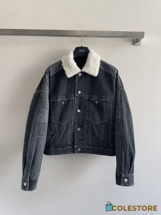 Colestore Dior DiorAlps Oversized Jacket  Black Cotton Denim with Dior Graphique Motif - 1