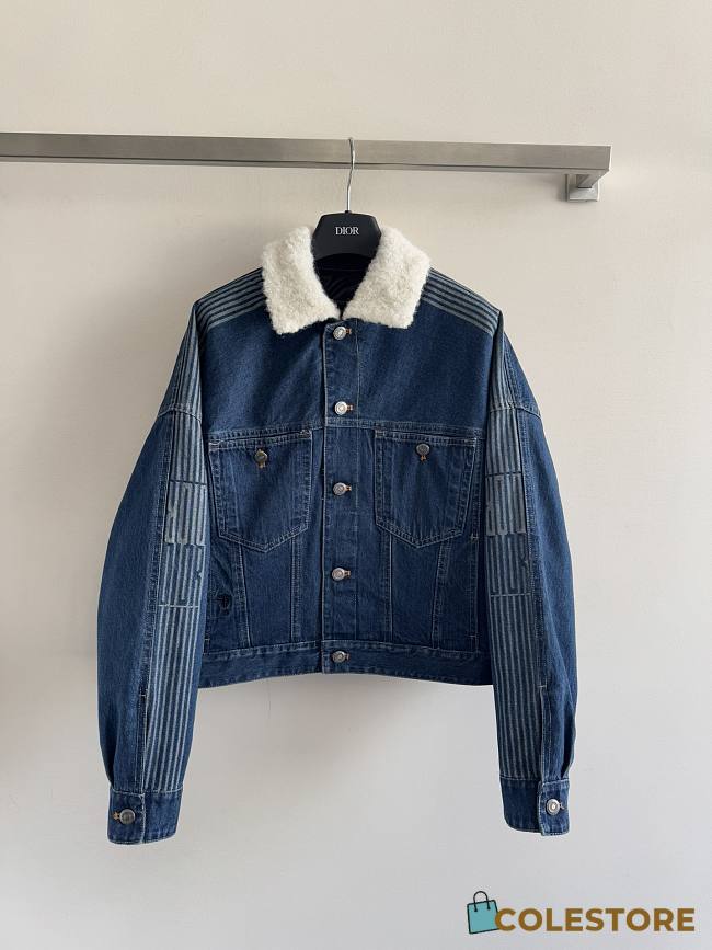Colestore Dior DiorAlps Oversized Jacket Blue Cotton Denim with Dior Graphique Motif - 1