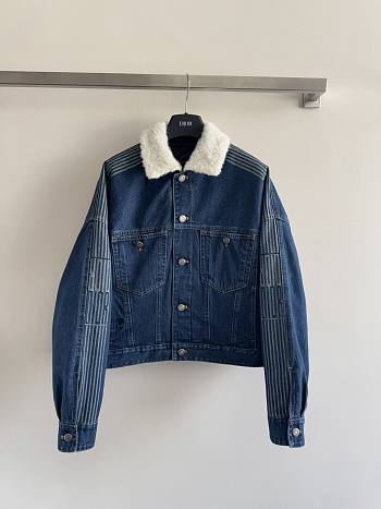 Colestore Dior DiorAlps Oversized Jacket Blue Cotton Denim with Dior Graphique Motif