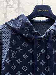 Colestore Louis Vuitton Graphic Jacquard Hoodie Navy Blue - 5