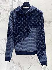 Colestore Louis Vuitton Graphic Jacquard Hoodie Navy Blue - 6