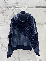 Colestore Louis Vuitton Graphic Jacquard Hoodie Navy Blue - 2