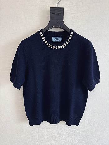 Colestore Prada Wool and cashmere Crew-neck Sweater Navy