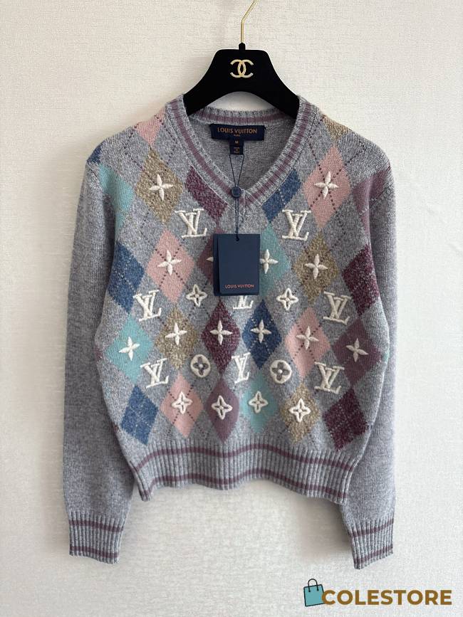 Colestore  Louis Vuitton 3D Signature Argyle Pullover - 1