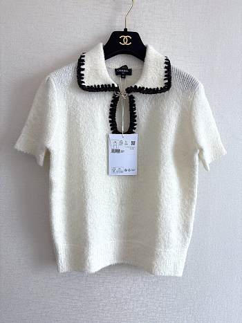 Colestore Chanel Short-sleeved Top  Cashmere & Alpaca White 