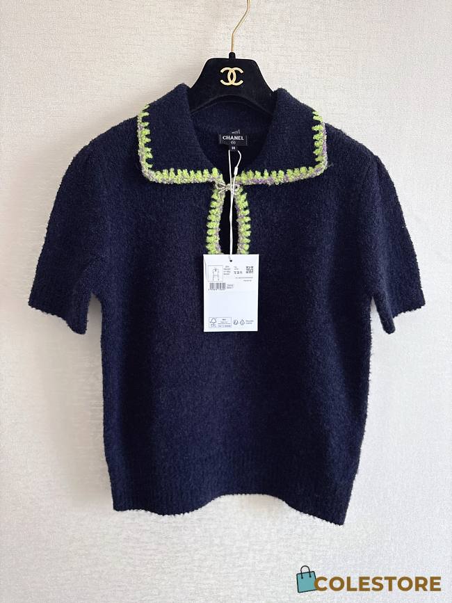 Colestore Chanel Short-sleeved Top  Cashmere & Alpaca Navy - 1