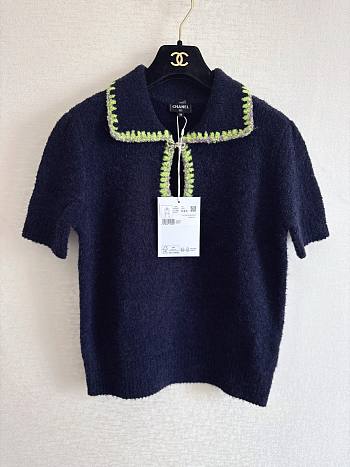Colestore Chanel Short-sleeved Top  Cashmere & Alpaca Navy