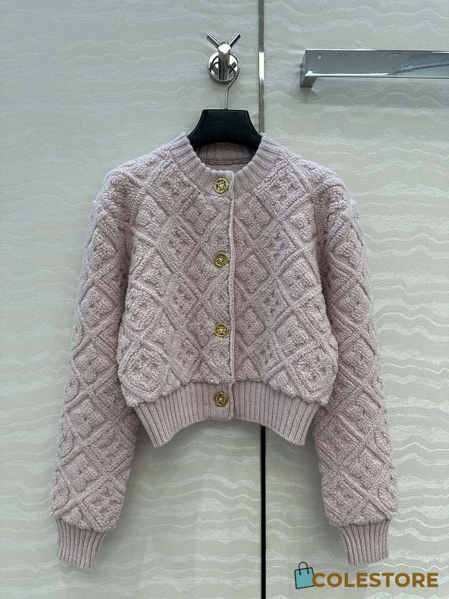 Colestore Louis Vuitton Monogram Toweling Cardigan Light Pink - 1