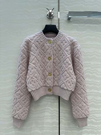 Colestore Louis Vuitton Monogram Toweling Cardigan Light Pink