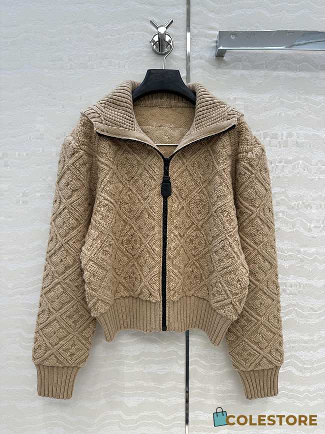 Colestore  Louis Vuitton Monogram Toweling Zip-Up Hoodie  Beige - 1