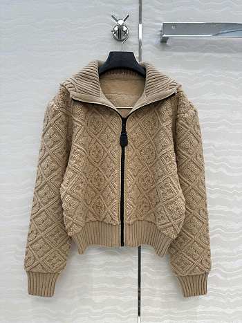 Colestore  Louis Vuitton Monogram Toweling Zip-Up Hoodie  Beige