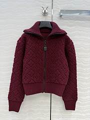 Colestore  Louis Vuitton Monogram Toweling Zip-Up Hoodie Burgundy - 1