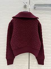 Colestore  Louis Vuitton Monogram Toweling Zip-Up Hoodie Burgundy - 6