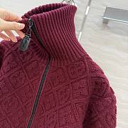 Colestore  Louis Vuitton Monogram Toweling Zip-Up Hoodie Burgundy - 5