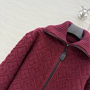 Colestore  Louis Vuitton Monogram Toweling Zip-Up Hoodie Burgundy - 3