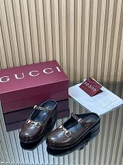 Colestore Gucci Women's Mary Jane Mule with Horsebit in Brown Patent - 1