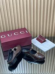 Colestore Gucci Women's Mary Jane Mule with Horsebit in Brown Patent - 6