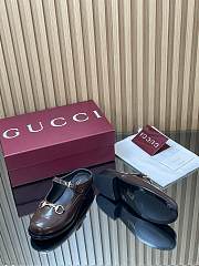 Colestore Gucci Women's Mary Jane Mule with Horsebit in Brown Patent - 2
