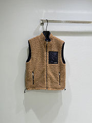 Colestore Miu Miu Teddy Down Vest with Technical Pongé Camel  - 1