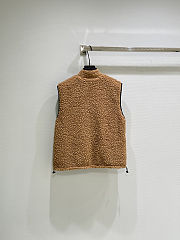 Colestore Miu Miu Teddy Down Vest with Technical Pongé Camel  - 5