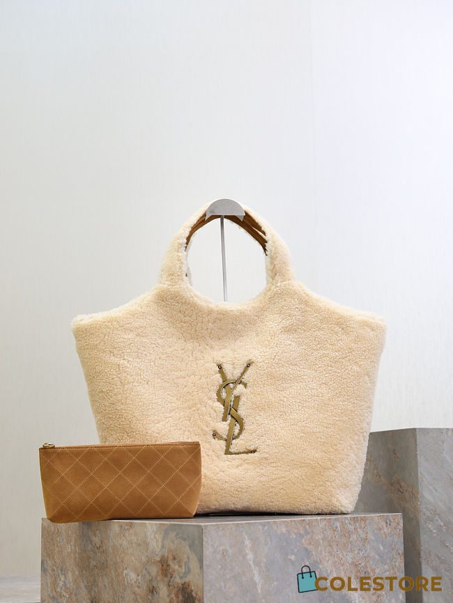 Colestore Saint Laurent YSL ICARE in Shearling in Beige 27x13x8cm - 1