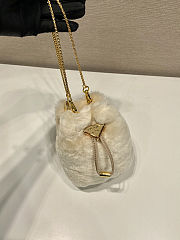 Colestore Prada Ecru Sheepskin Mini Pouch 9x9.5x6cm - 6