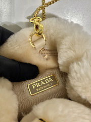 Colestore Prada Ecru Sheepskin Mini Pouch 9x9.5x6cm - 5