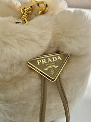 Colestore Prada Ecru Sheepskin Mini Pouch 9x9.5x6cm - 2