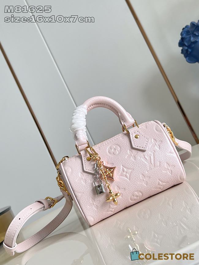 Colestore Louis Vuitton Nano Speedy Monogram Empreinte Light Pink M27107 16 x 7.5 x 10cm - 1