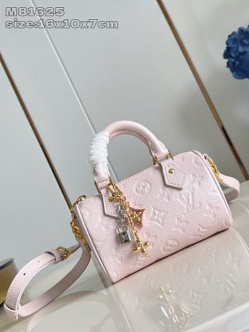 Colestore Louis Vuitton Nano Speedy Monogram Empreinte Light Pink M27107 16 x 7.5 x 10cm