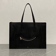 Colestore Celine Flat Cabas New Luggage In Glossy Calfskin Black 44.5x31.5x0.5cm - 1