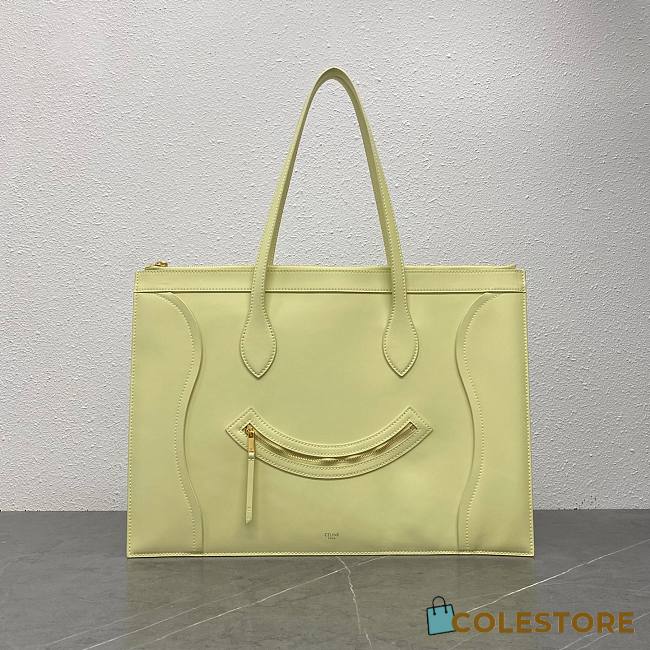 Colestore Celine Flat Cabas New Luggage In Glossy Calfskin Citrus 44.5x31.5x0.5cm - 1