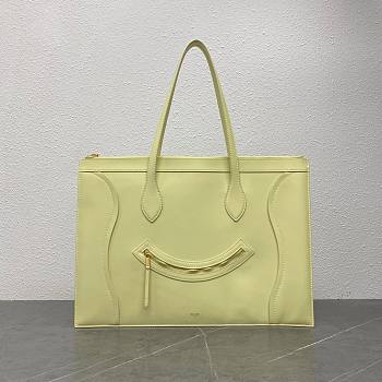 Colestore Celine Flat Cabas New Luggage In Glossy Calfskin Citrus 44.5x31.5x0.5cm