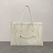 Colestore Celine Flat Cabas New Luggage In Glossy Calfskin White 44.5x31.5x0.5cm - 1