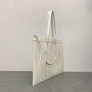 Colestore Celine Flat Cabas New Luggage In Glossy Calfskin White 44.5x31.5x0.5cm - 5
