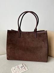 Colestore Valentino Garavani VLogo Suede Tote Bag Brown 38x28x15cm - 5
