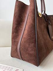 Colestore Valentino Garavani VLogo Suede Tote Bag Brown 38x28x15cm - 3