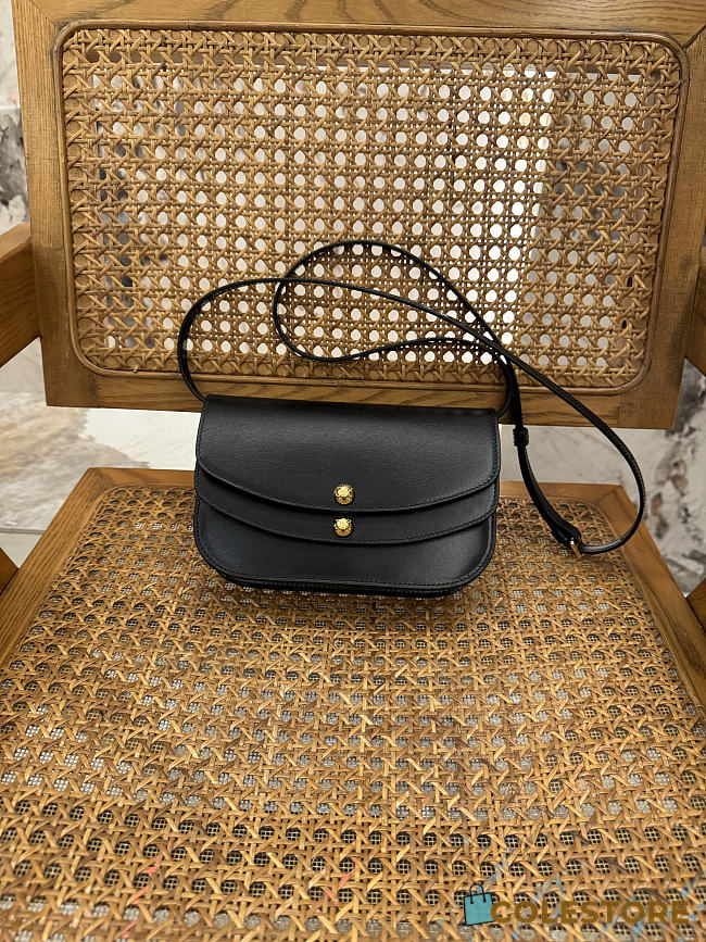 Colestore Celine Duo Wallet On Strap In Shiny Calfskin Black 20x13x6cm - 1