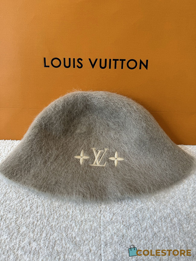Colestore Louis Vuitton LV Fluffy Hat Gray  - 1